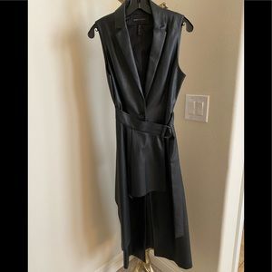 BCBGMAXAZRIA Draped Faux Leather Vest/Dress